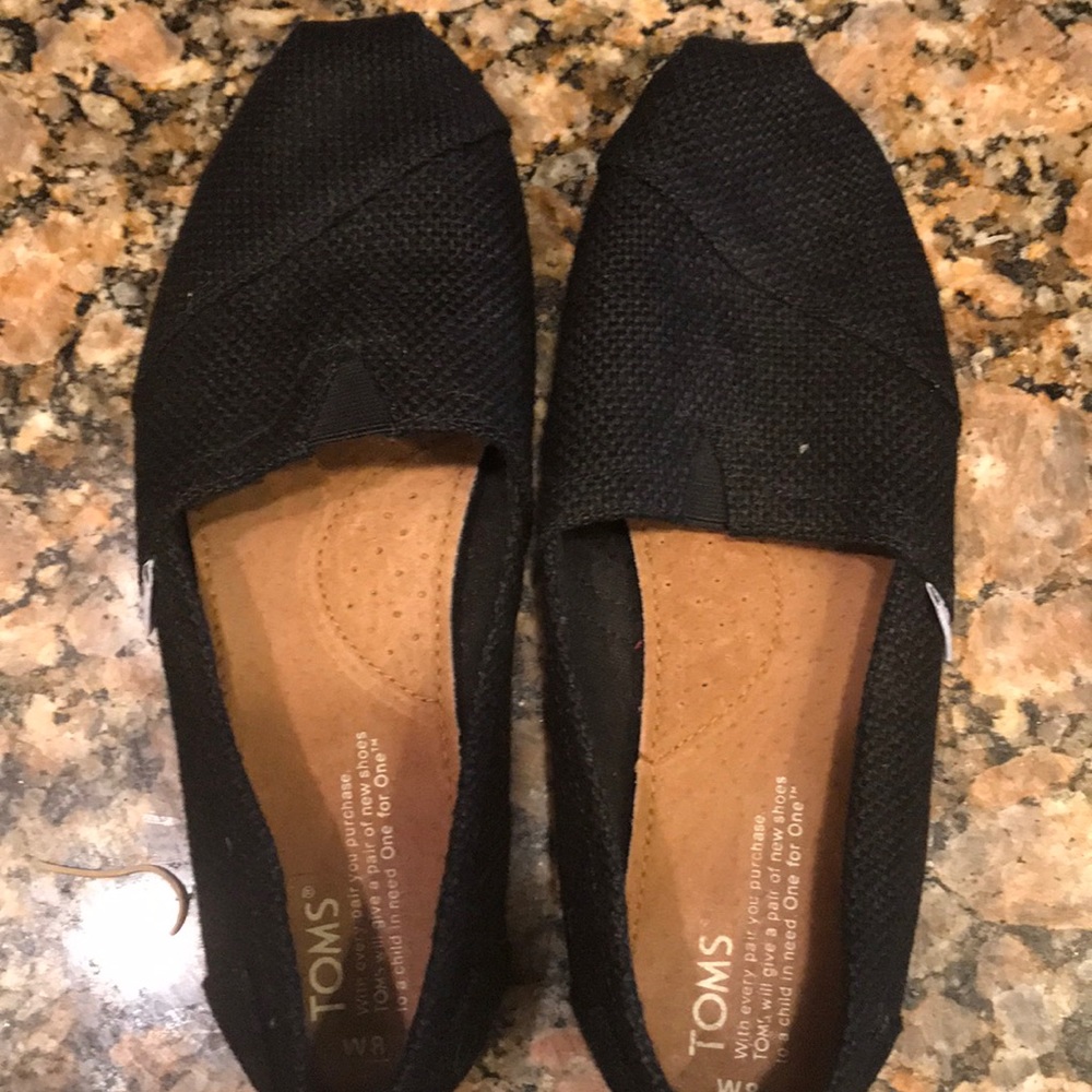 Toms Women's Black Burlap Classic Slip-ons